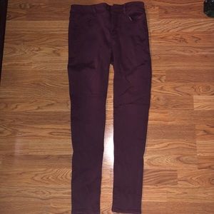 American Eagle Maroon Jeggings/Pants